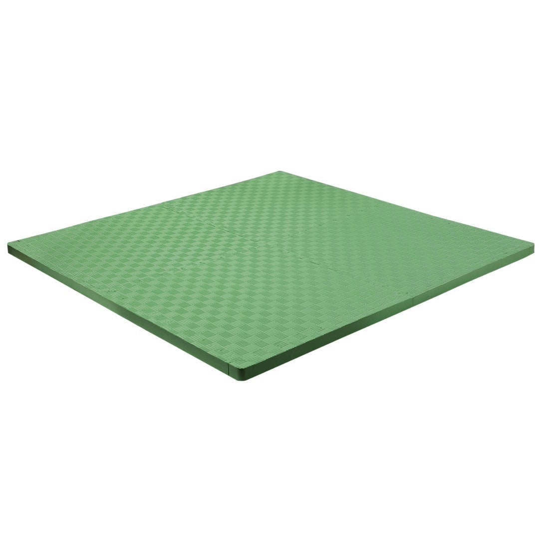 ISL スポーツマット 26mm特厚ジョイントタイプ グリーン リバーシブル 50×50cm サイドパーツ付