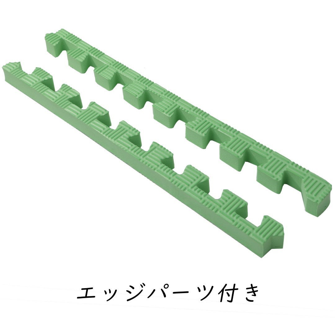 ISL スポーツマット 26mm特厚ジョイントタイプ グリーン リバーシブル 50×50cm サイドパーツ付