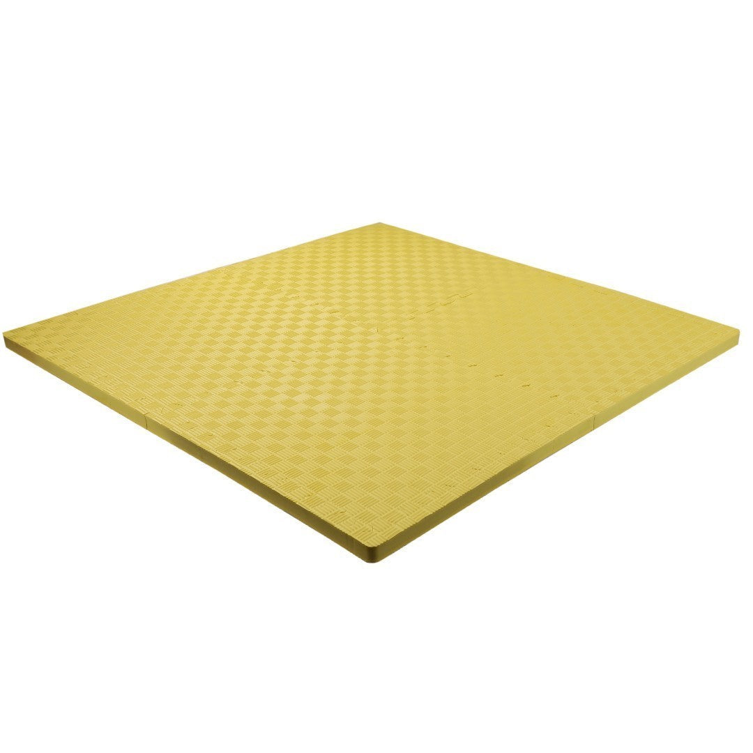 ISL スポーツマット 26mm特厚ジョイントタイプ イエロー リバーシブル 50×50cm サイドパーツ付