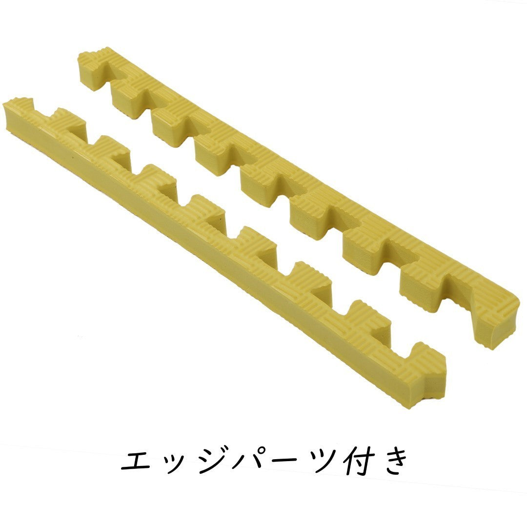 ISL スポーツマット 26mm特厚ジョイントタイプ イエロー リバーシブル 50×50cm サイドパーツ付