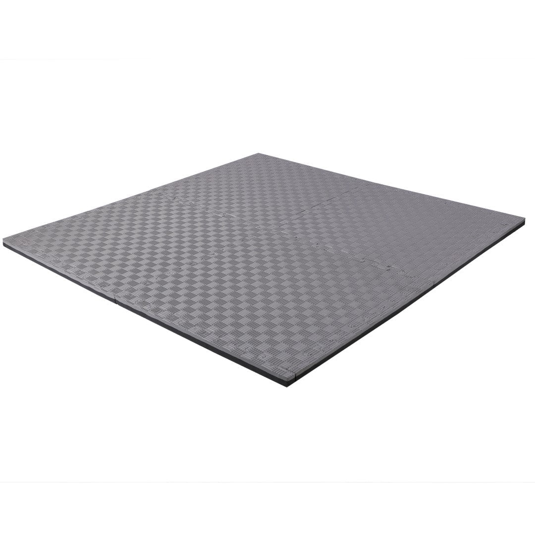 ISL スポーツマット 21mm特厚ジョイントタイプ ブラック&グレー リバーシブル 50×50cm サイドパーツ付