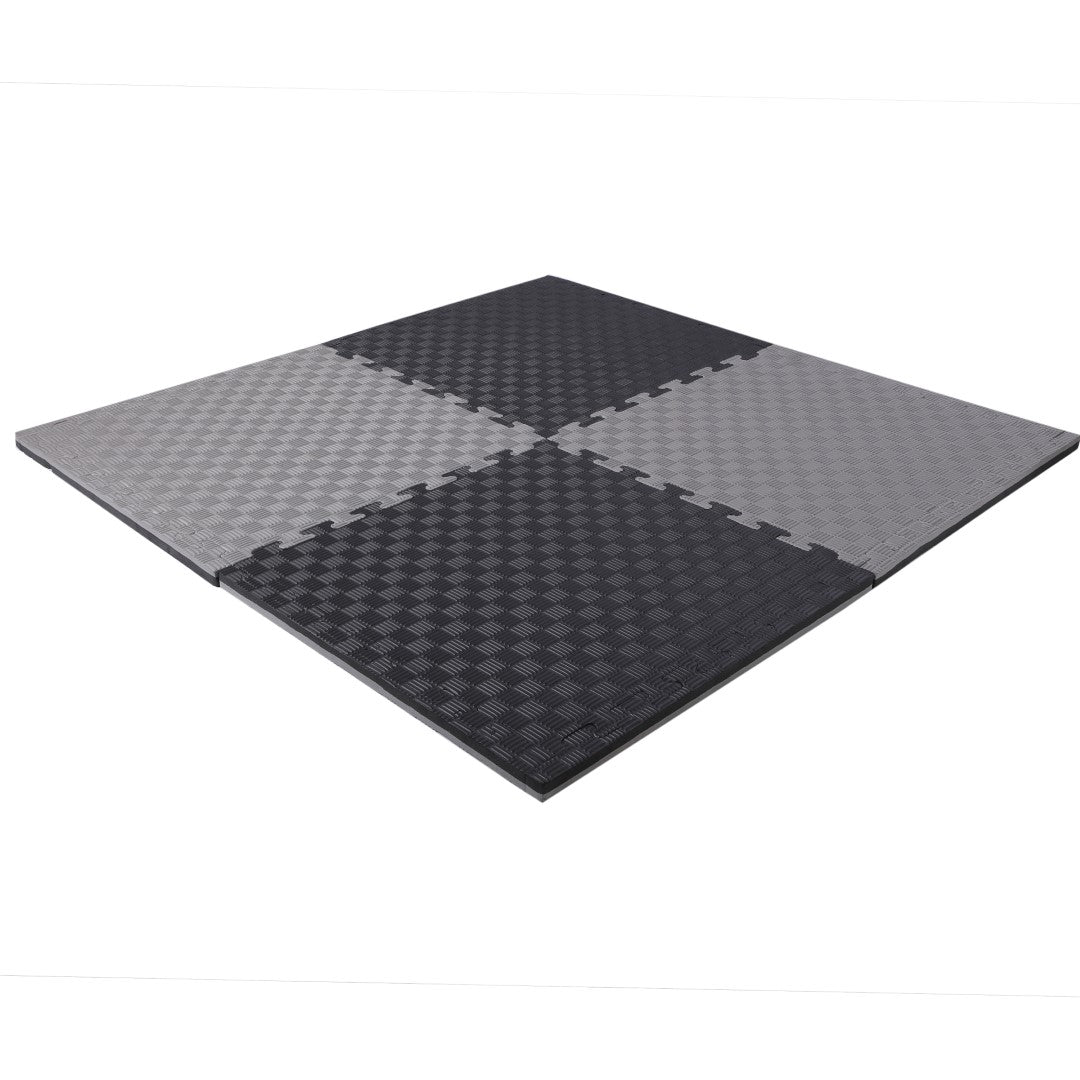 ISL スポーツマット 21mm特厚ジョイントタイプ ブラック&グレー リバーシブル 50×50cm サイドパーツ付