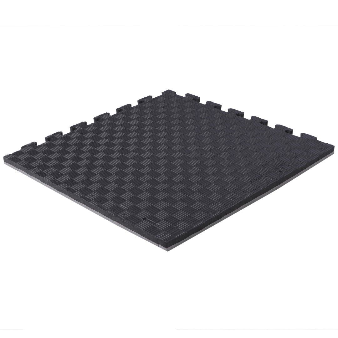 ISL スポーツマット 21mm特厚ジョイントタイプ ブラック&グレー リバーシブル 50×50cm サイドパーツ付