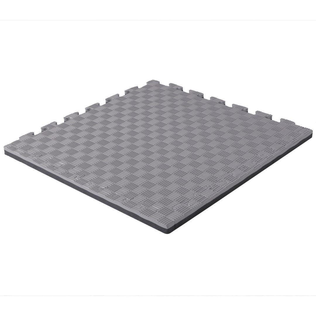 ISL スポーツマット 21mm特厚ジョイントタイプ ブラック&グレー リバーシブル 50×50cm サイドパーツ付