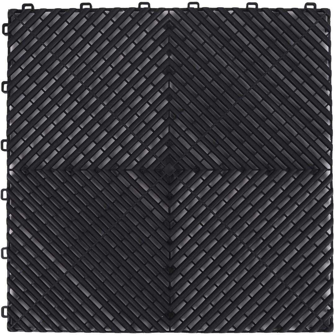 ISL ガレージタイル ラウンドタイプ ブラック 40×40×1.8cm