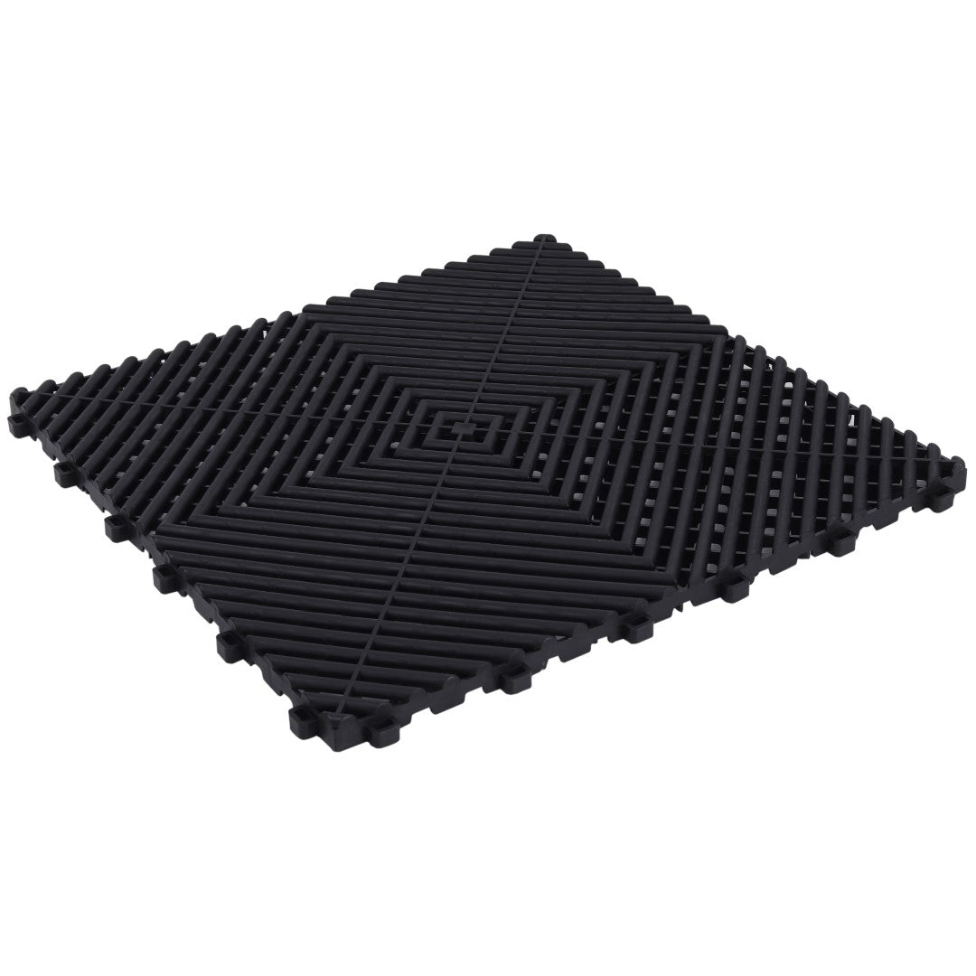ISL ガレージタイル ラウンドタイプ ブラック 40×40×1.8cm