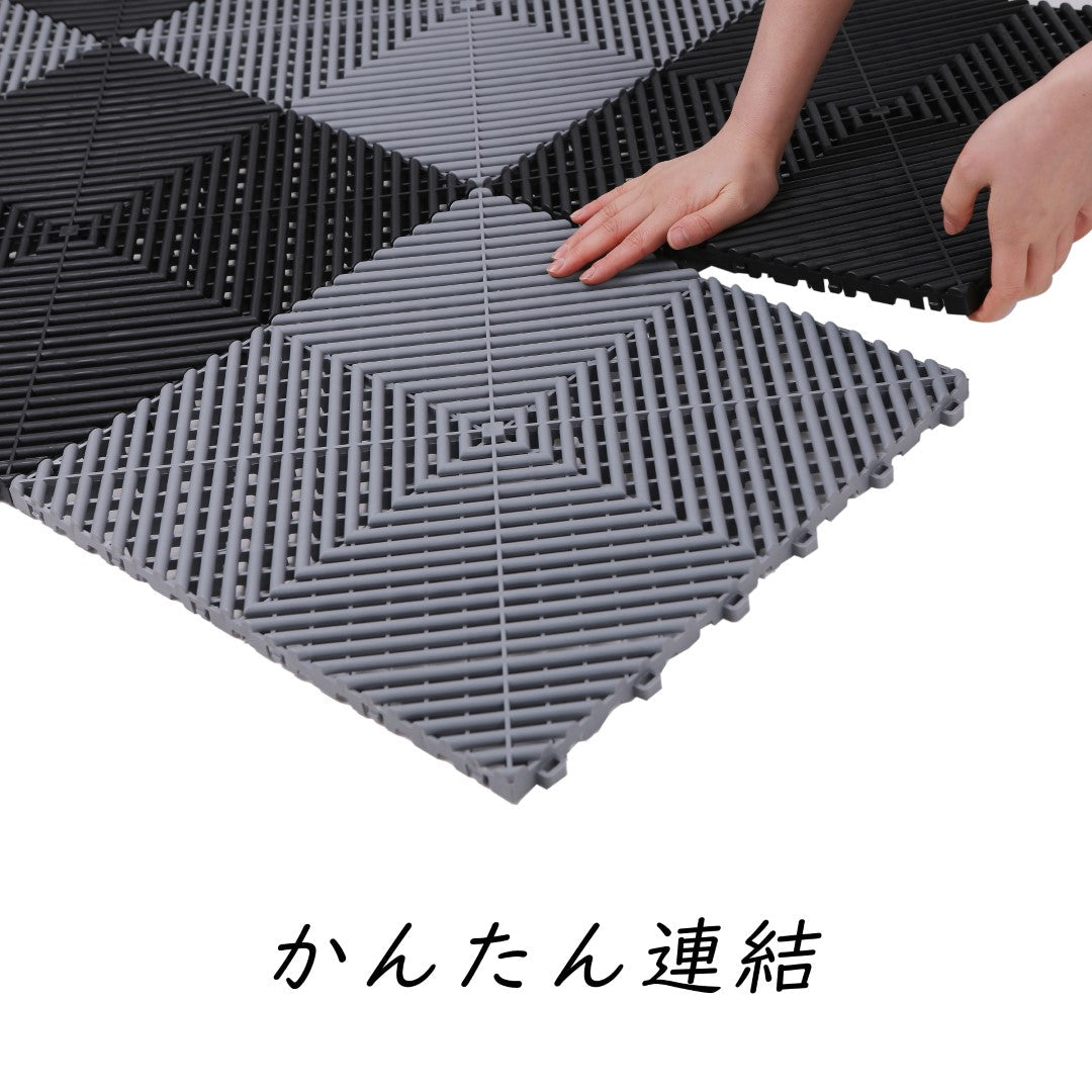 ISL ガレージタイル ラウンドタイプ ブラック 40×40×1.8cm