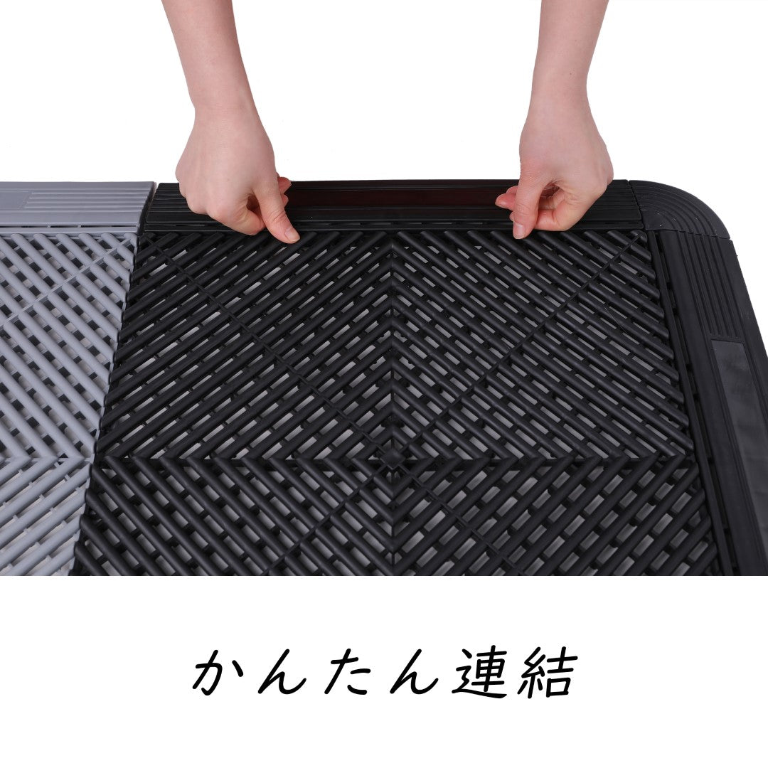ISL ガレージタイル ラウンドタイプ ブラック 40×40×1.8cm