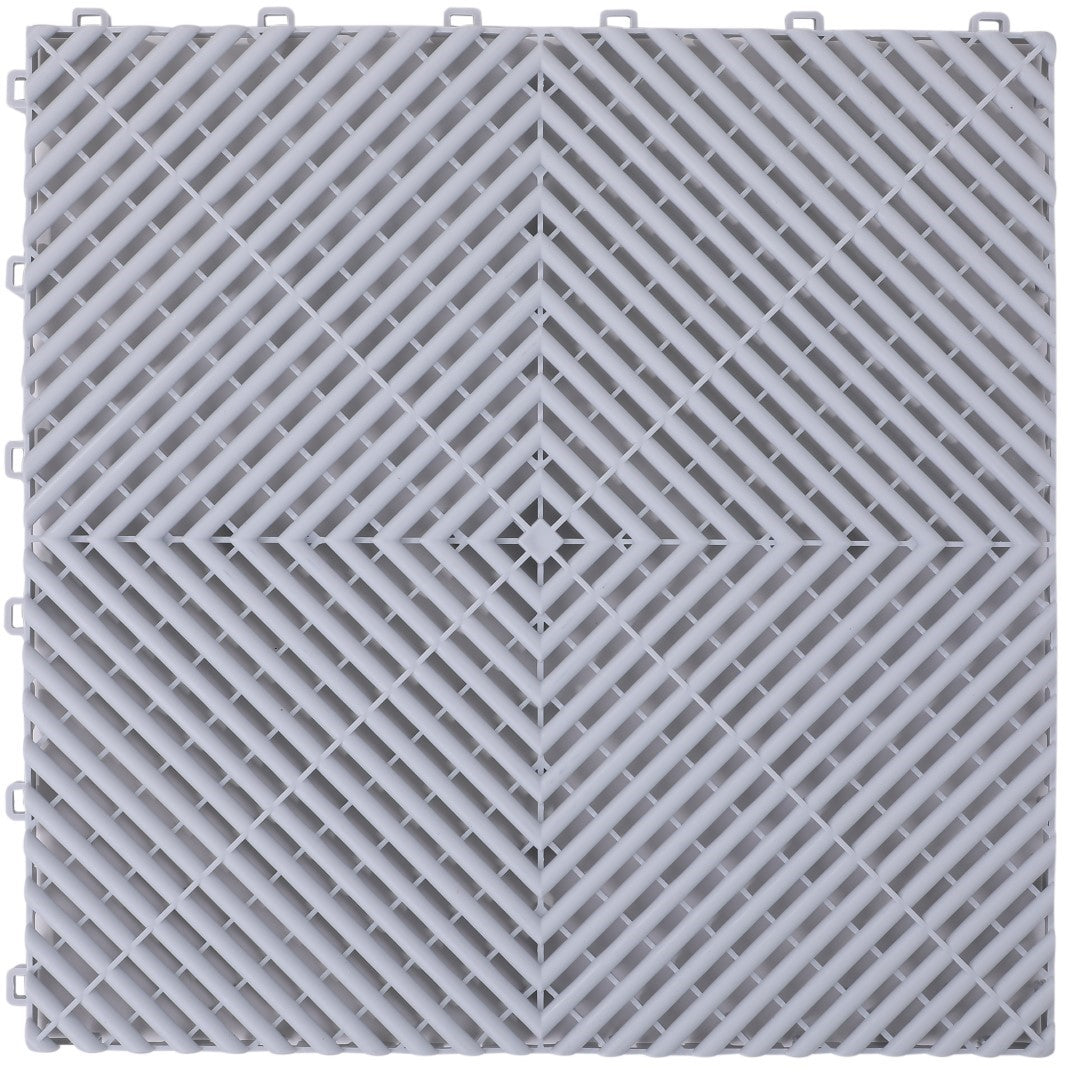 ISL ガレージタイル ラウンドタイプ ライトグレー 40×40×1.8cm