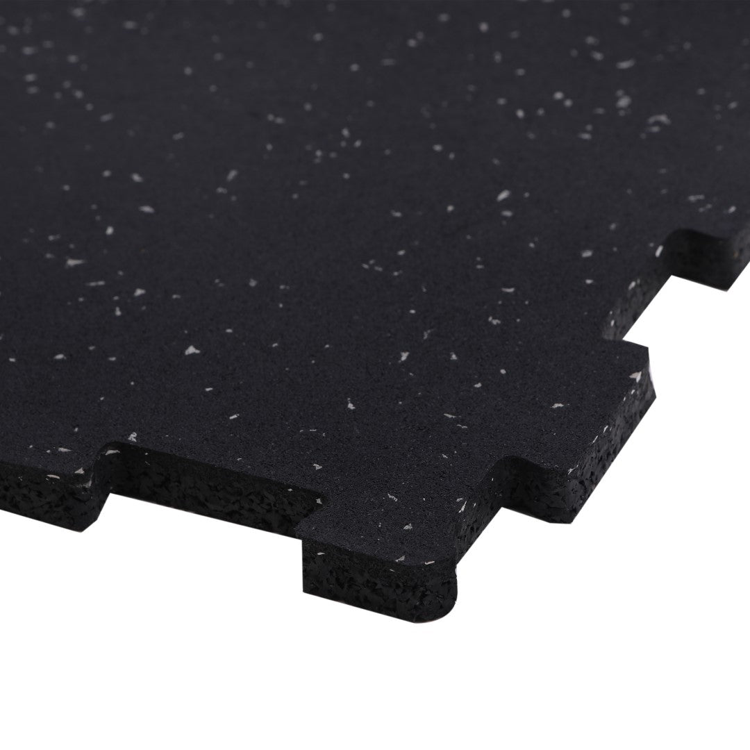ISL ラバートレーニングマット ブラックxグレーチップ 15mmフラットモデル インターロックタイプ