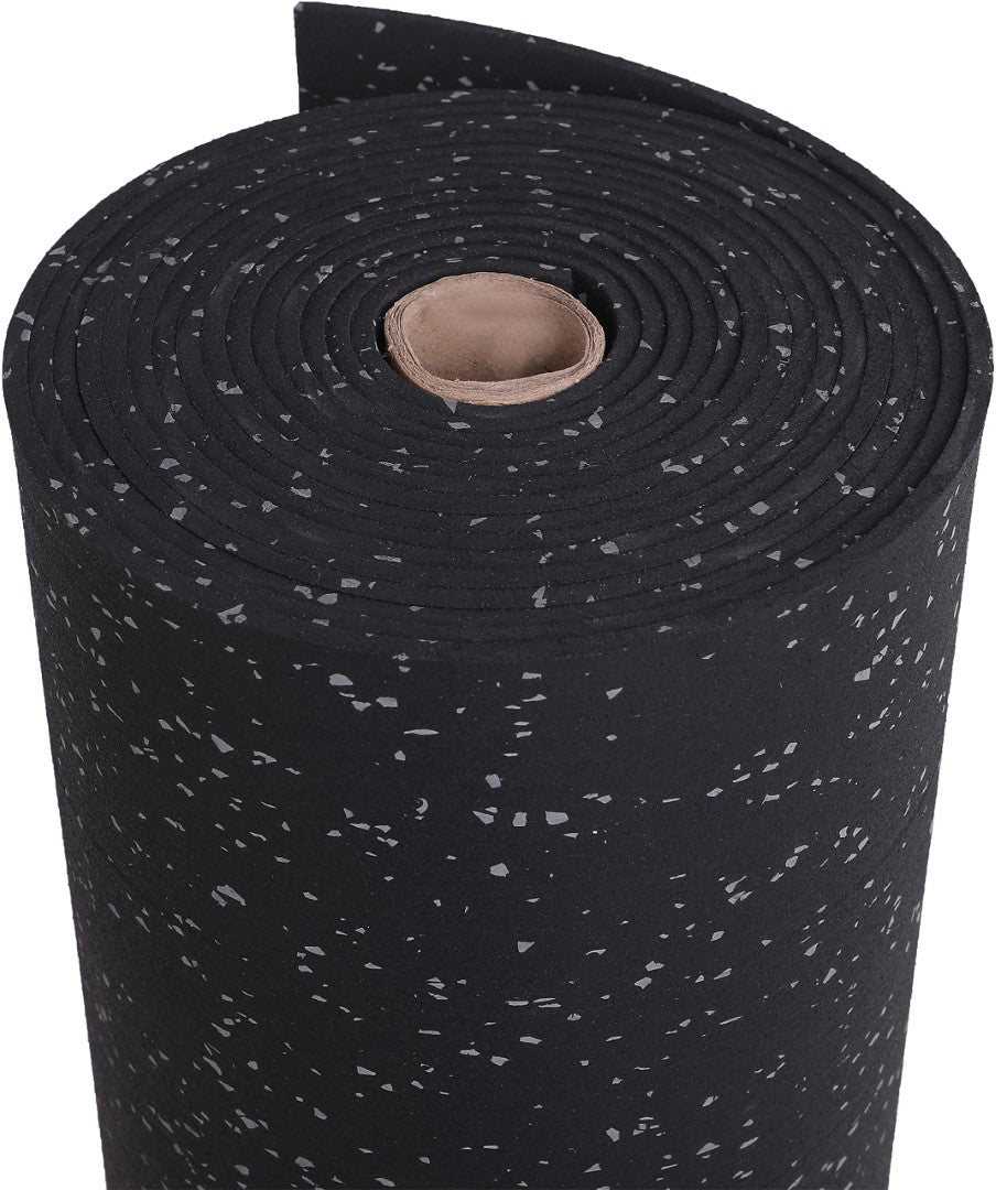 ISL ラバートレーニングマット 5mm厚 1m幅 ロールタイプ ブラックxグレーチップ