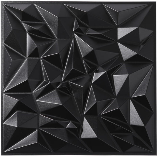 ISL 3Dウォールパネル(PVC製・難燃仕様) クリスタル(スモール)・マットブラック 30cm×30cm