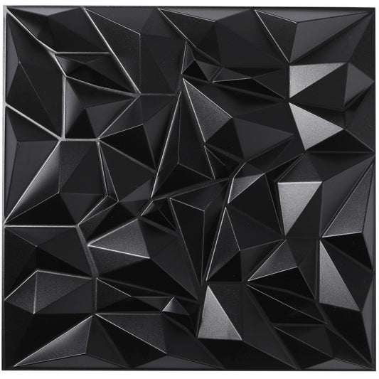 ISL 3Dウォールパネル(PVC製・難燃仕様) クリスタル・マットブラック 50cm×50cm