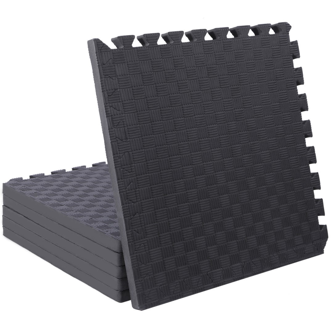 ISL スポーツマット 26mm特厚ジョイントタイプ ブラック リバーシブル 50×50cm サイドパーツ付