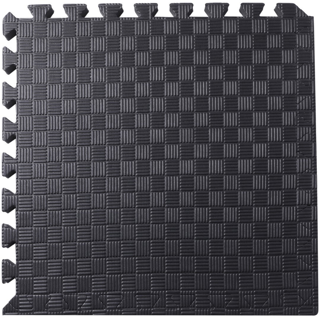 ISL スポーツマット 26mm特厚ジョイントタイプ ブラック リバーシブル 50×50cm サイドパーツ付