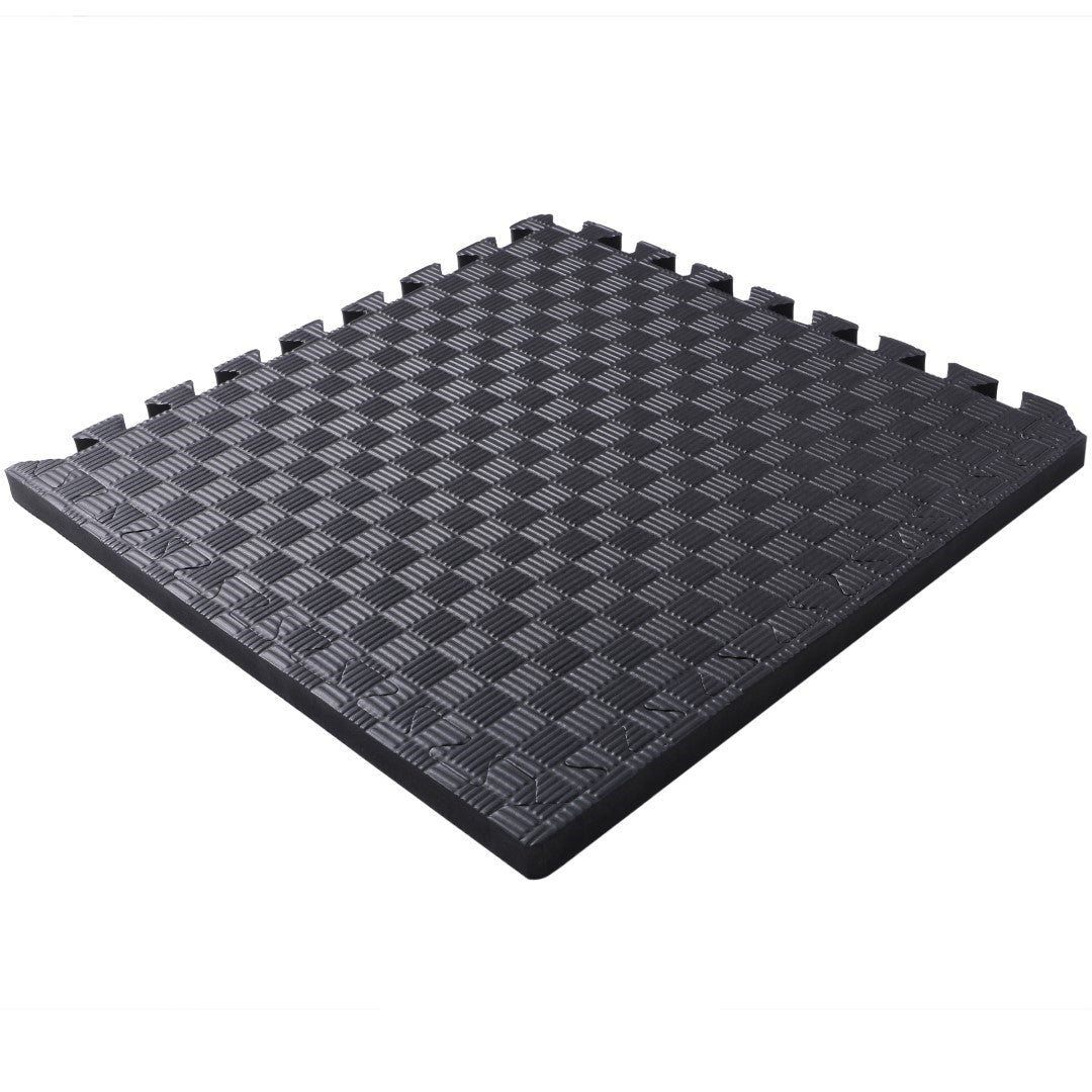 ISL スポーツマット 26mm特厚ジョイントタイプ ブラック リバーシブル 50×50cm サイドパーツ付