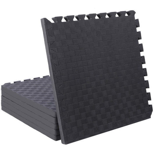 ISL スポーツマット 26mm特厚ジョイントタイプ ブラック リバーシブル 50×50cm サイドパーツ付