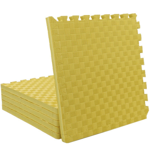 ISL スポーツマット 26mm特厚ジョイントタイプ イエロー リバーシブル 50×50cm サイドパーツ付