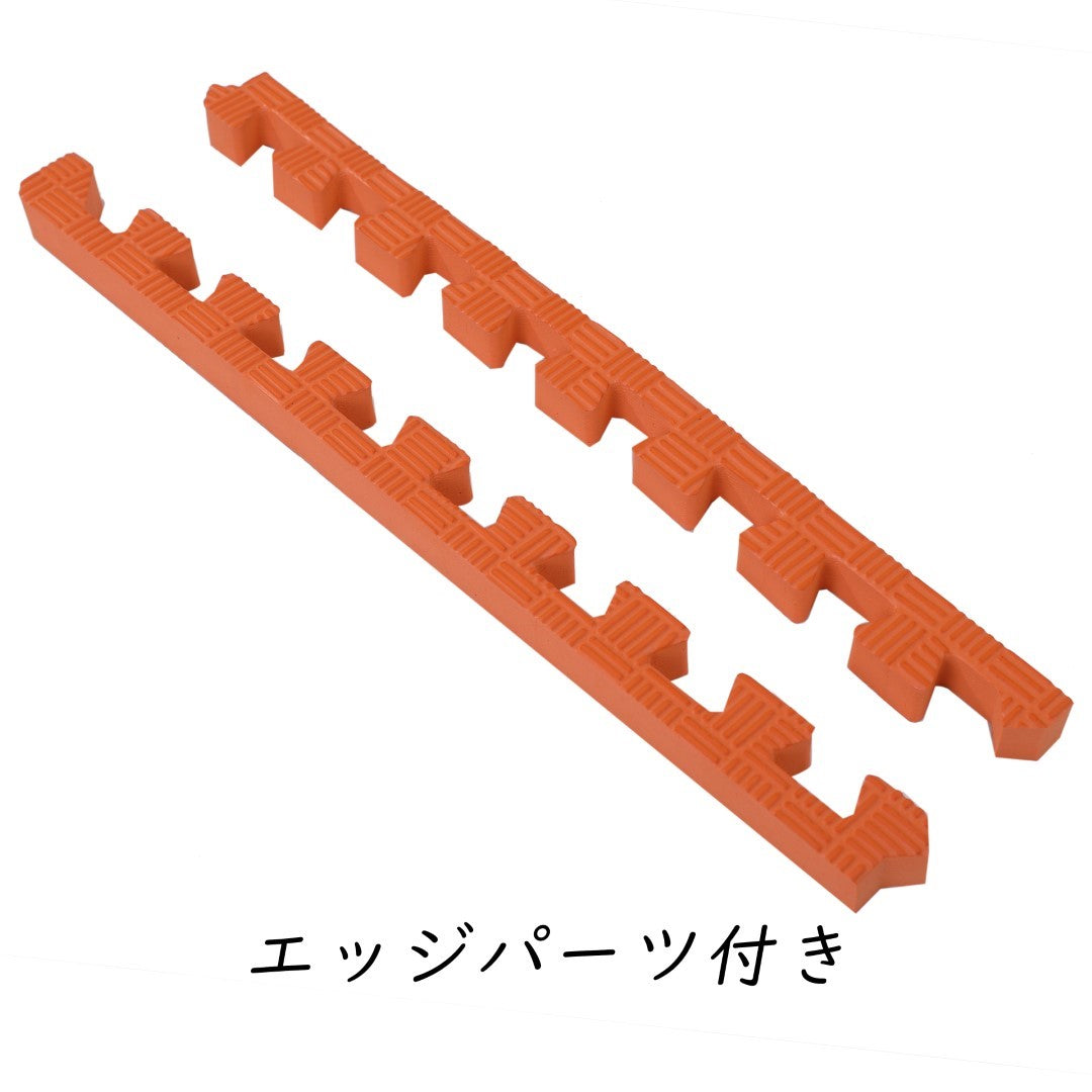 ISL スポーツマット 26mm特厚ジョイントタイプ オレンジ リバーシブル 50×50cm サイドパーツ付