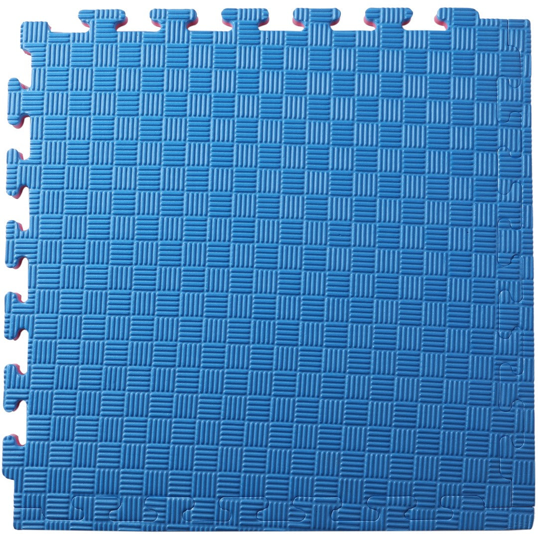 ISL スポーツマット 21mm特厚ジョイントタイプ ブルー&レッド リバーシブル 50×50cm サイドパーツ付