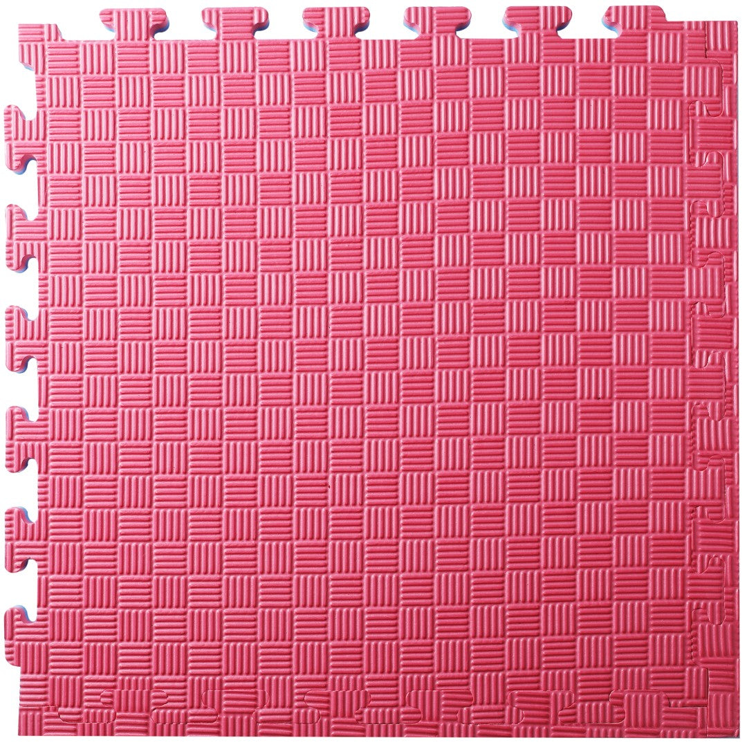 ISL スポーツマット 21mm特厚ジョイントタイプ ブルー&レッド リバーシブル 50×50cm サイドパーツ付