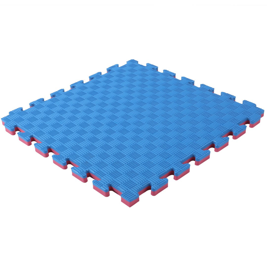 ISL スポーツマット 21mm特厚ジョイントタイプ ブルー&レッド リバーシブル 50×50cm サイドパーツ付