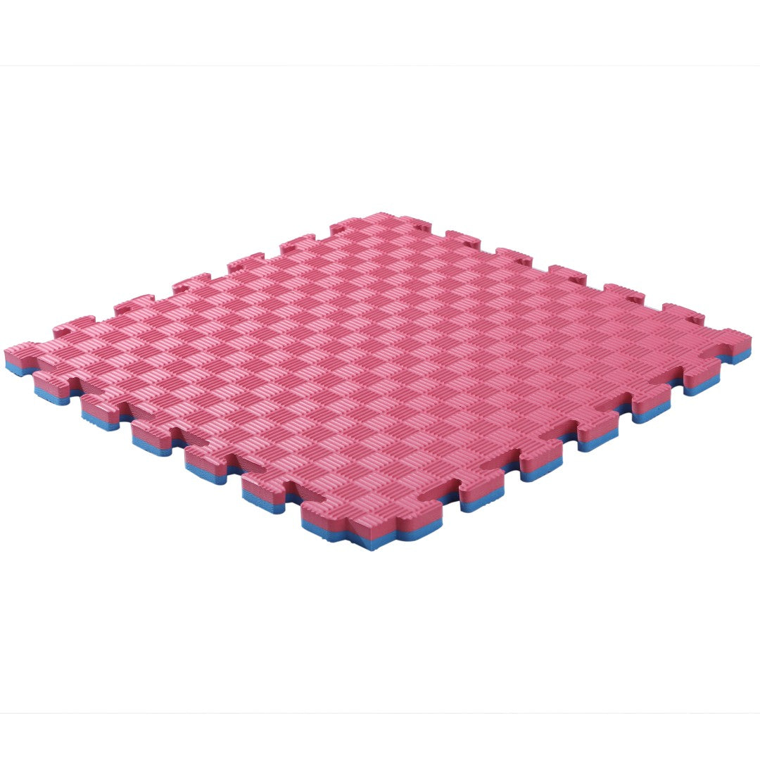 ISL スポーツマット 21mm特厚ジョイントタイプ ブルー&レッド リバーシブル 50×50cm サイドパーツ付