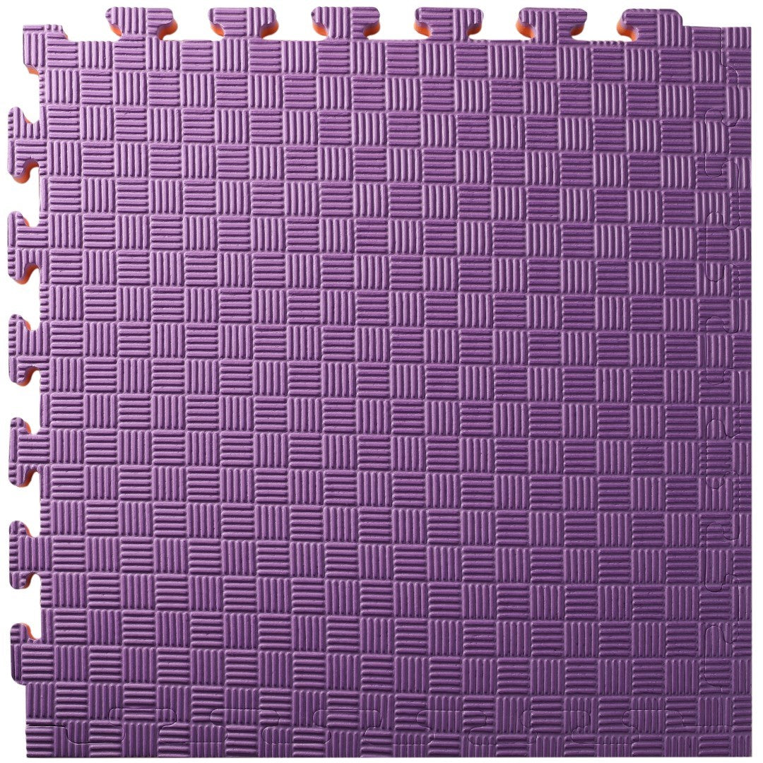 ISL スポーツマット 21mm特厚ジョイントタイプ パープル&オレンジ リバーシブル 50×50cm サイドパーツ付