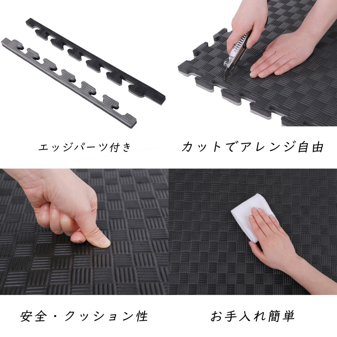 ISL スポーツマット 21mm特厚ジョイントタイプ パープル&オレンジ リバーシブル 50×50cm サイドパーツ付
