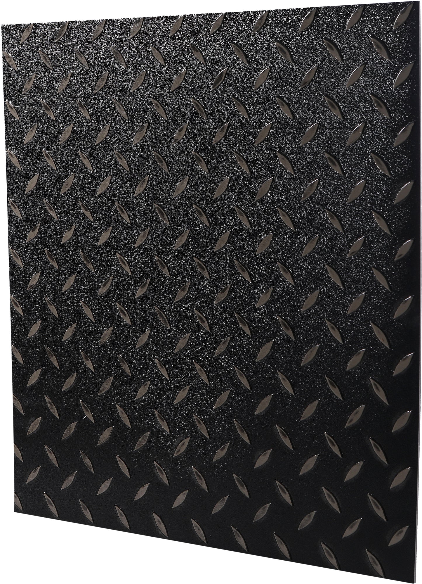 ISL チェッカープレートタイル PVC製縞鋼板 メタルブラック 45.7×45.7cm 3mm厚