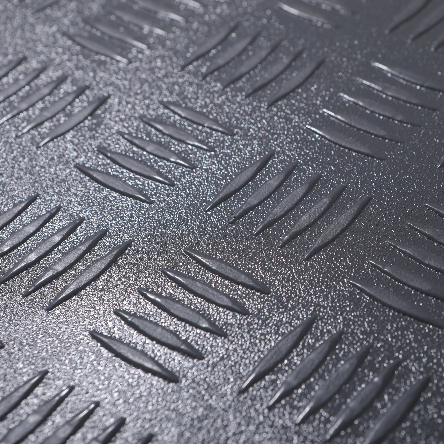 ISL チェッカープレートタイル PVC製縞鋼板 スチール/スモークグレー 45.7×45.7cm 3mm厚