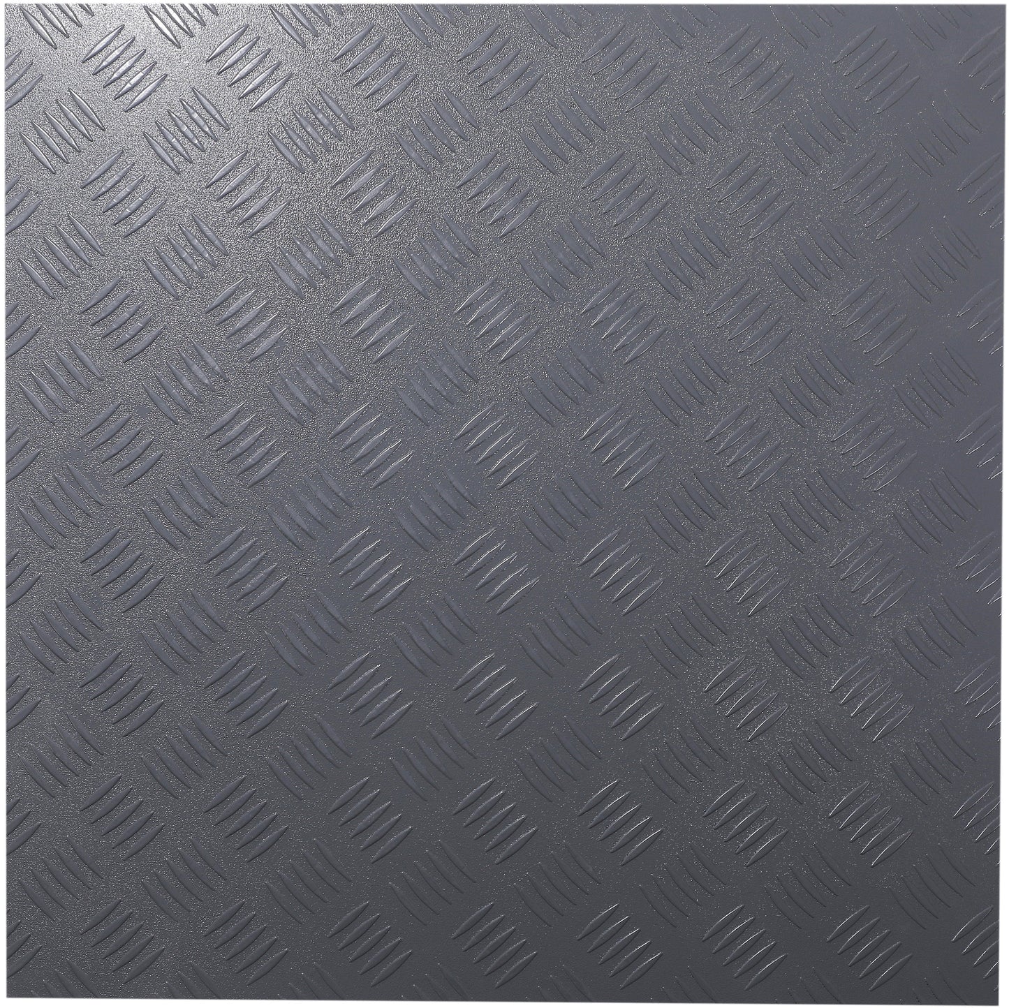 ISL チェッカープレートタイル PVC製縞鋼板 スチール/スモークグレー 45.7×45.7cm 3mm厚