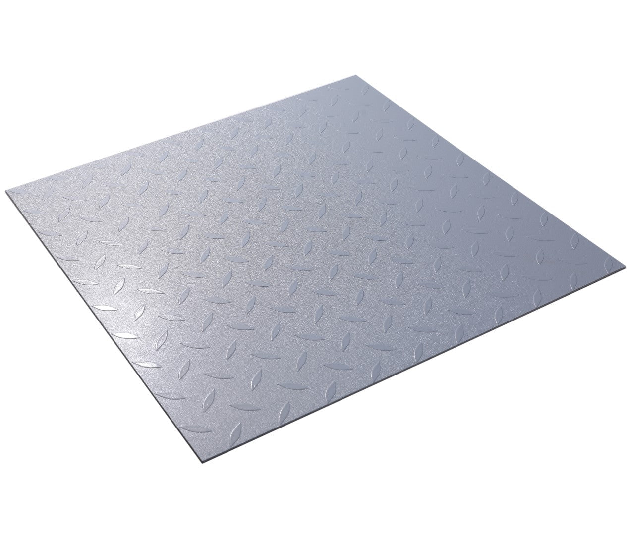 ISL チェッカープレートタイル PVC製縞鋼板 メタル/ライトグレー 45.7×45.7cm 3mm厚