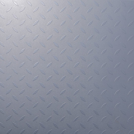 ISL チェッカープレートタイル PVC製縞鋼板 メタル/ライトグレー 45.7×45.7cm 3mm厚