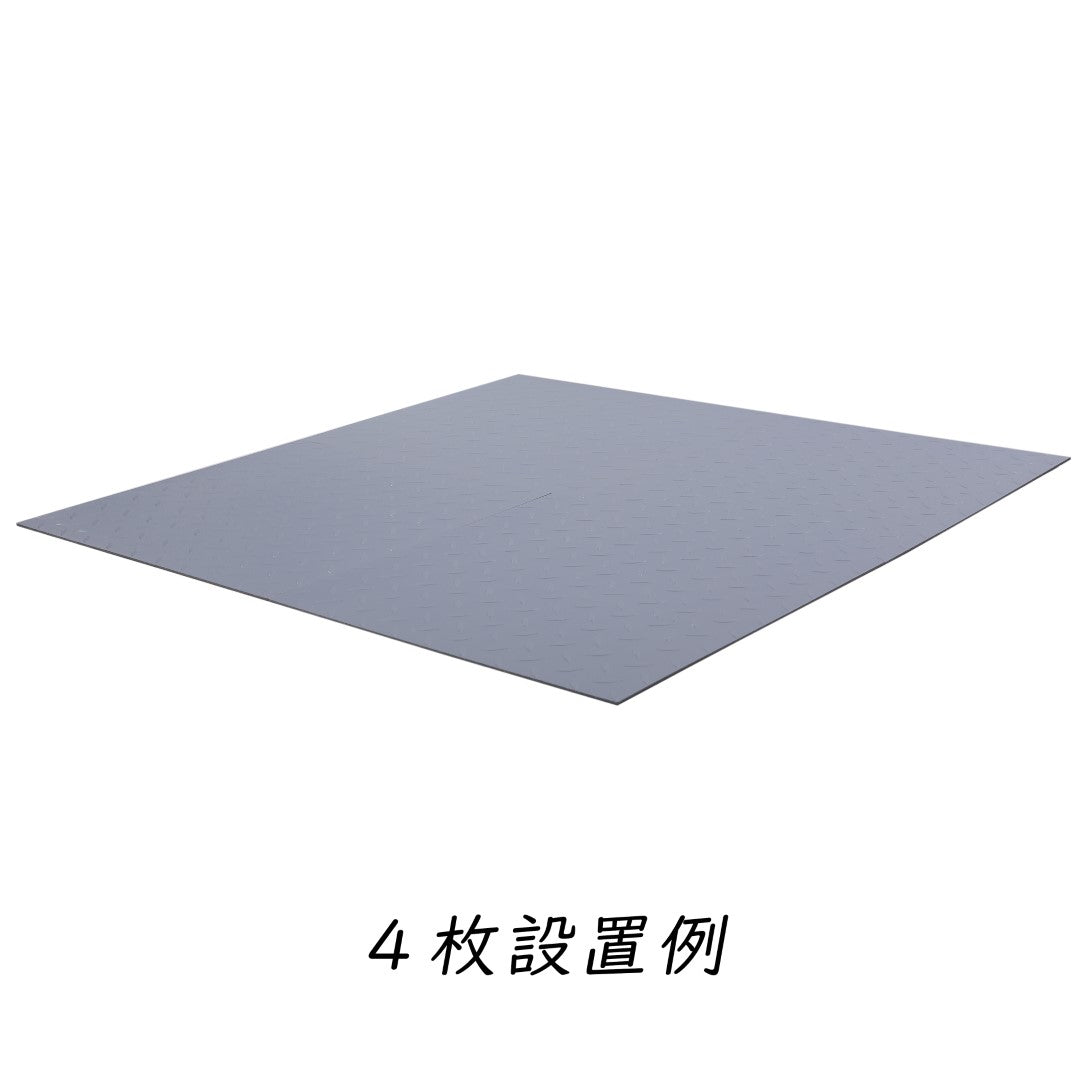 ISL チェッカープレートタイル PVC製縞鋼板 メタル/ライトグレー 45.7×45.7cm 3mm厚