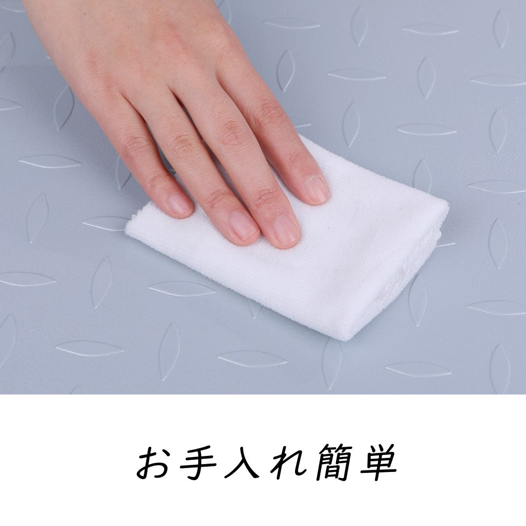 ISL チェッカープレートタイル PVC製縞鋼板 メタル/ライトグレー 45.7×45.7cm 3mm厚