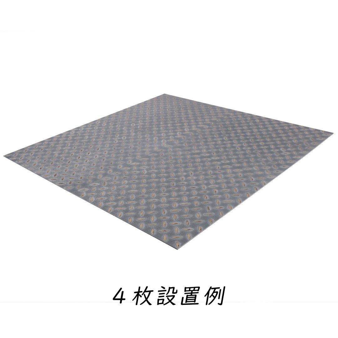 ISL チェッカープレートタイル PVC製縞鋼板 メタルフェード 45.7×45.7cm 3mm厚