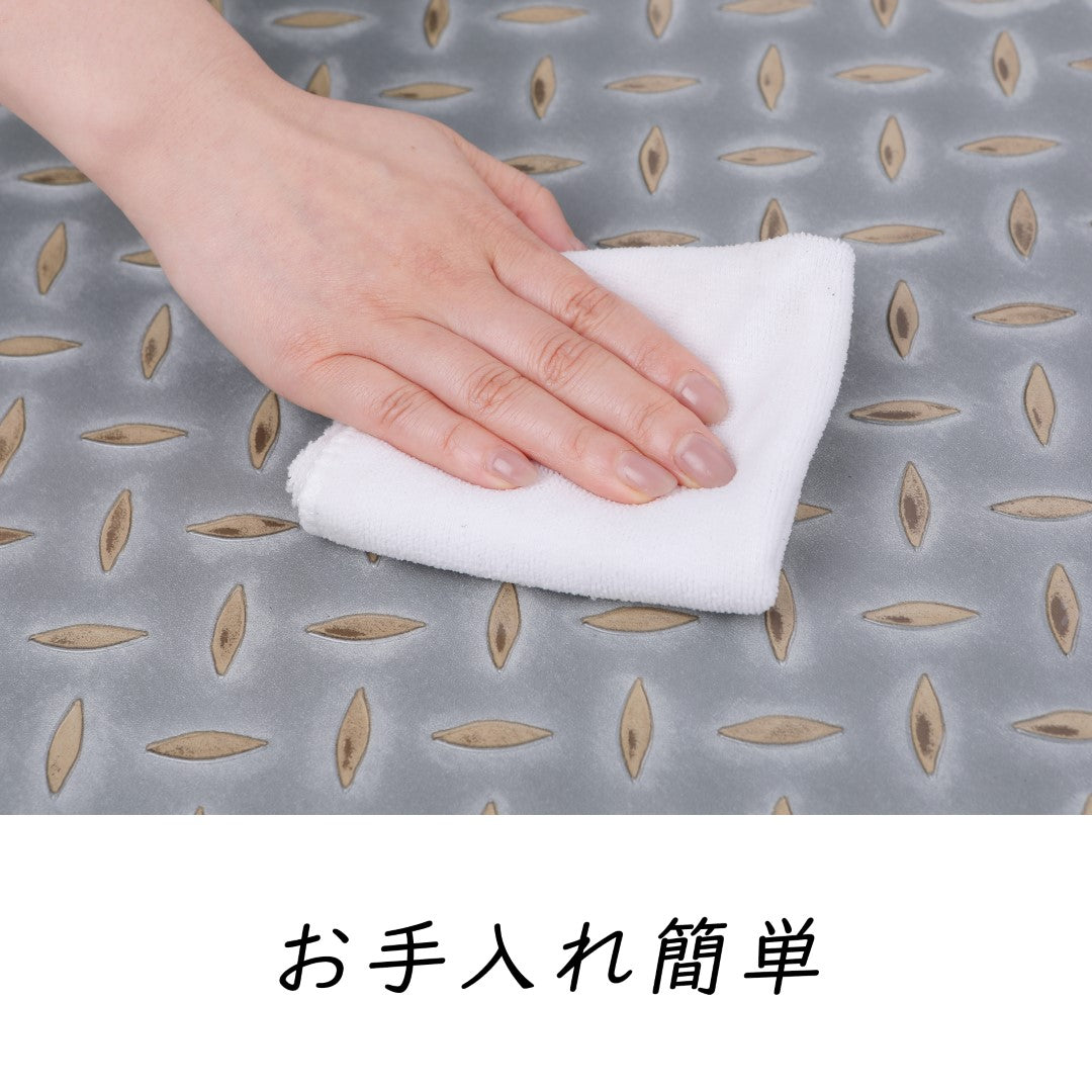 ISL チェッカープレートタイル PVC製縞鋼板 メタルフェード 45.7×45.7cm 3mm厚