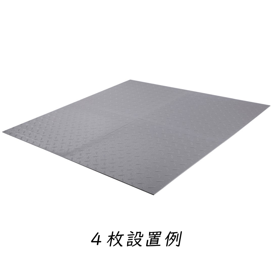 ISL チェッカープレートタイル PVC製縞鋼板 メタル/グレー 45.7×45.7cm 3mm厚