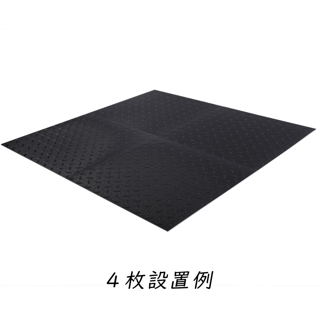 ISL チェッカープレートタイル PVC製縞鋼板 メタル/ピュアブラック 45.7×45.7cm 3mm厚