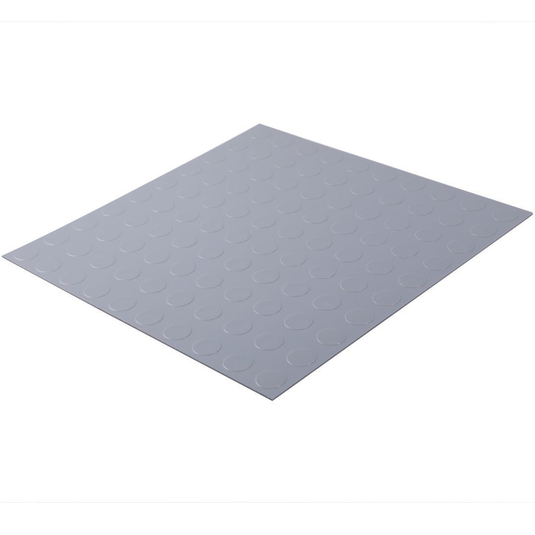 ISL チェッカープレートタイル PVC製縞鋼板 ドット/ライトグレー 45.7×45.7cm 3mm厚
