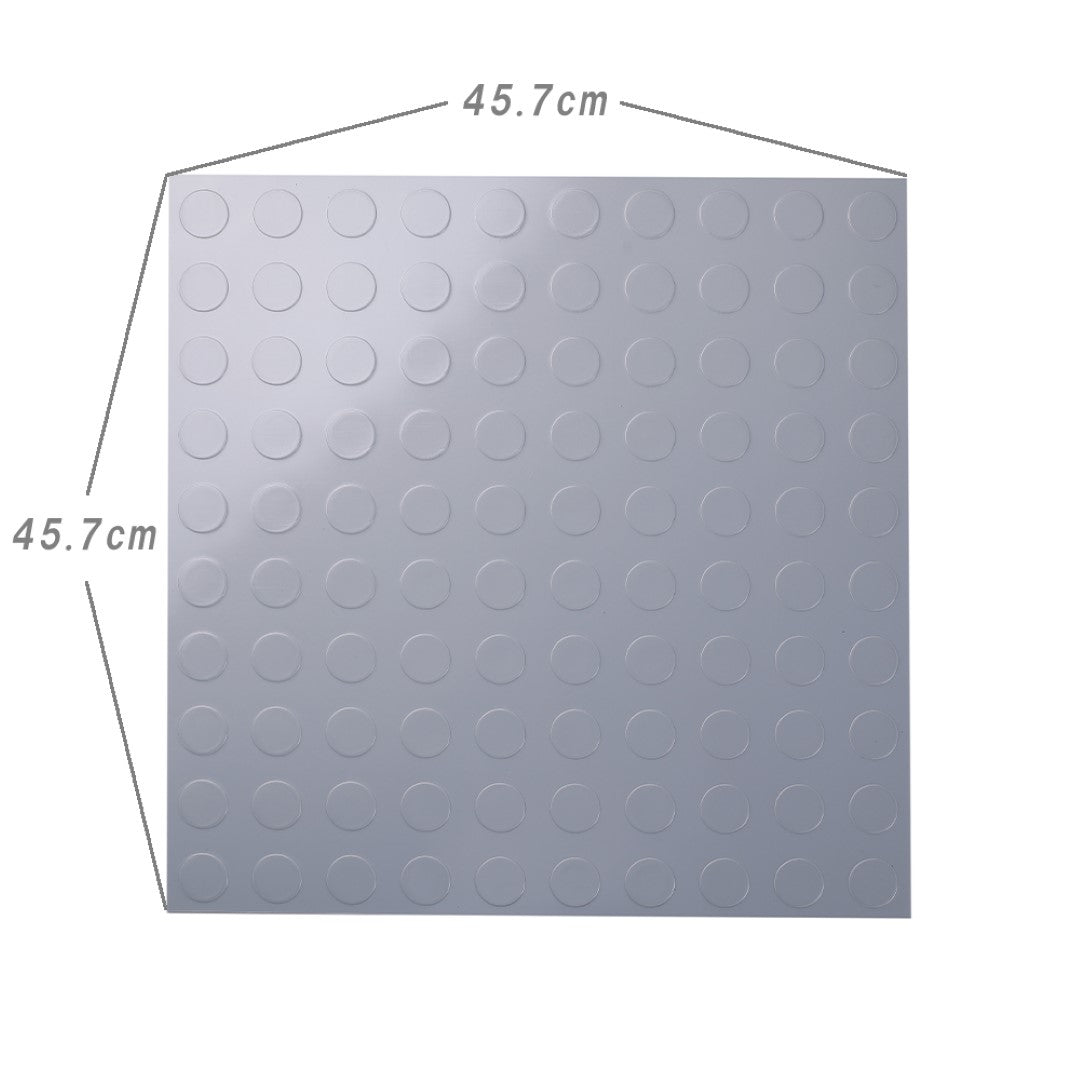 ISL チェッカープレートタイル PVC製縞鋼板 ドット/ライトグレー 45.7×45.7cm 3mm厚