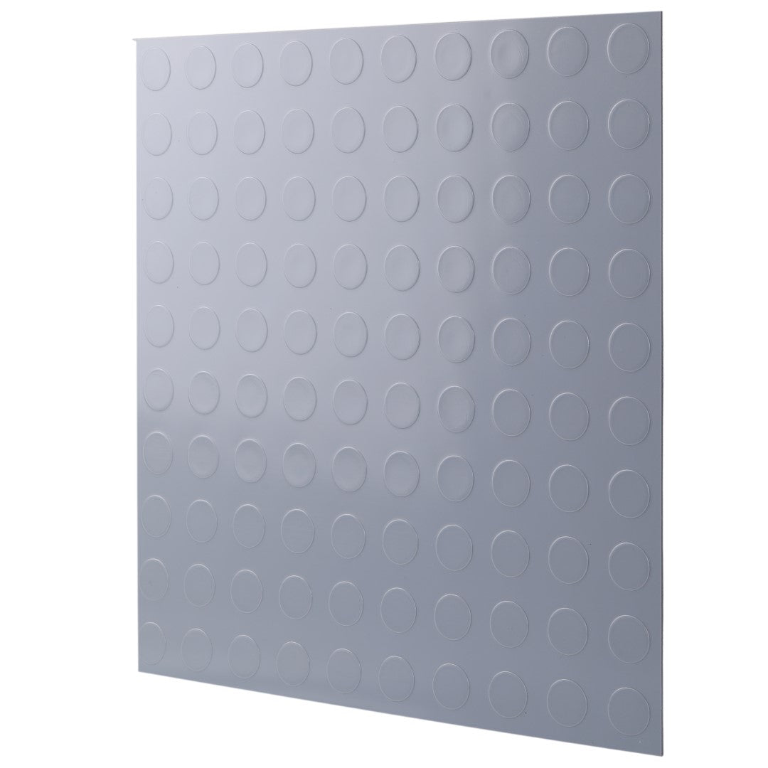 ISL チェッカープレートタイル PVC製縞鋼板 ドット/ライトグレー 45.7×45.7cm 3mm厚