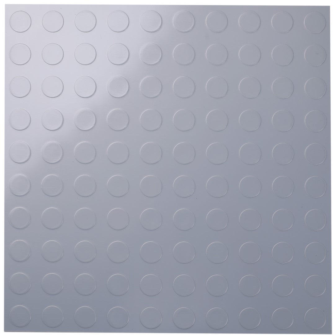 ISL チェッカープレートタイル PVC製縞鋼板 ドット/ライトグレー 45.7×45.7cm 3mm厚