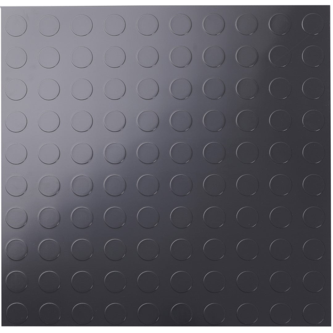 ISL チェッカープレートタイル PVC製縞鋼板 ドット/グレー 45.7×45.7cm 3mm厚