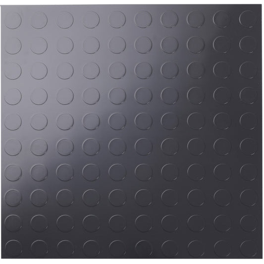 ISL チェッカープレートタイル PVC製縞鋼板 ドット/グレー 45.7×45.7cm 3mm厚