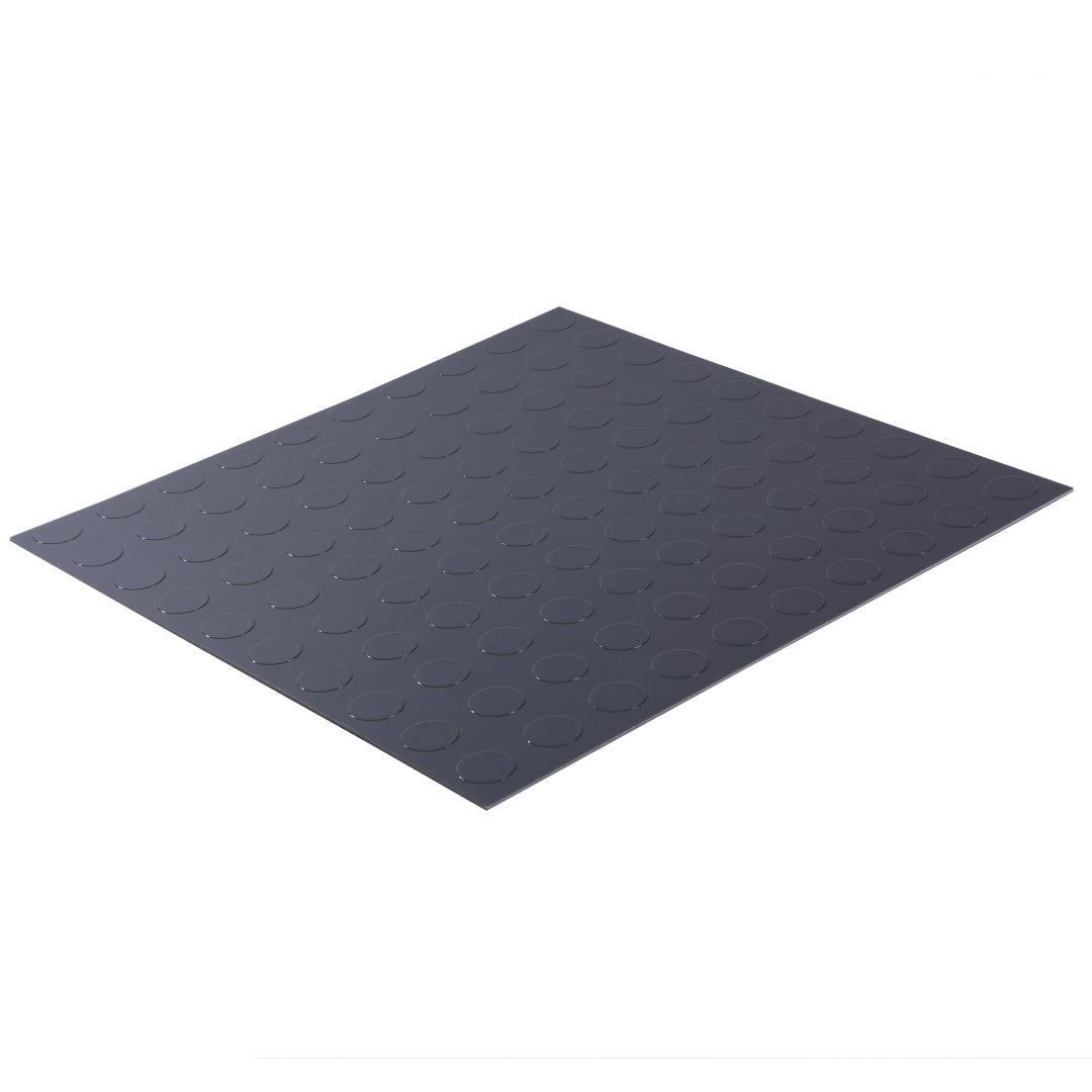 ISL チェッカープレートタイル PVC製縞鋼板 ドット/グレー 45.7×45.7cm 3mm厚