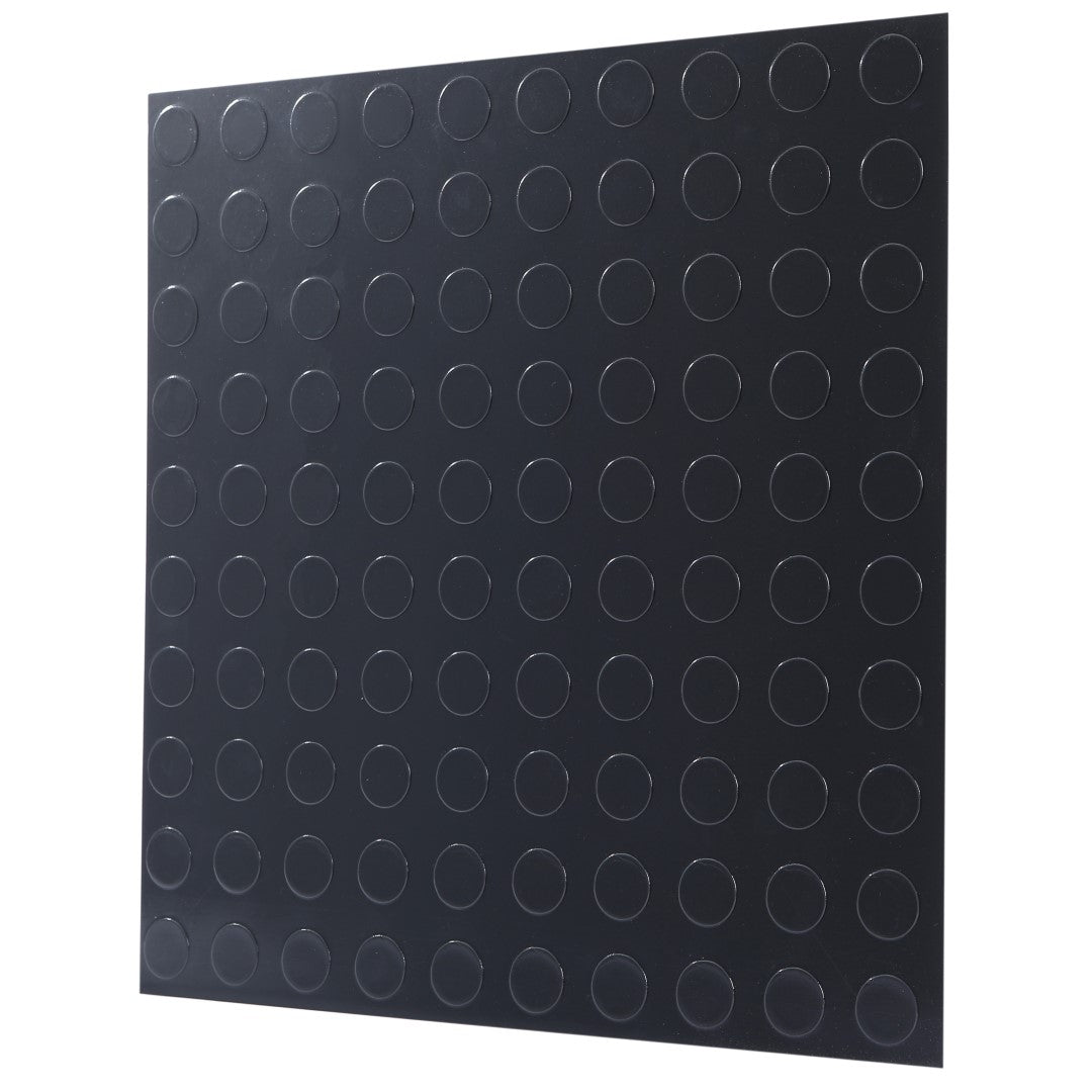 ISL チェッカープレートタイル PVC製縞鋼板 ドット/グレー 45.7×45.7cm 3mm厚