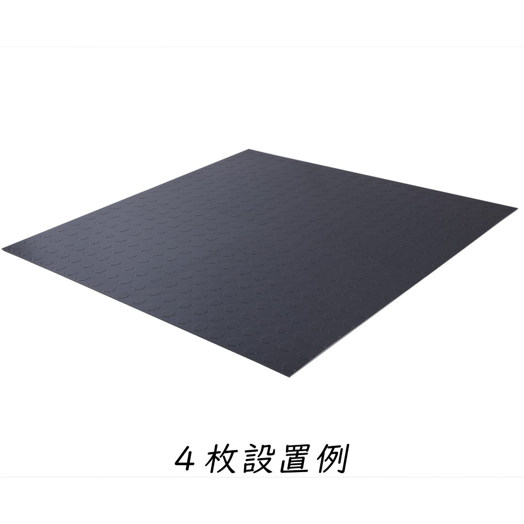 ISL チェッカープレートタイル PVC製縞鋼板 ドット/グレー 45.7×45.7cm 3mm厚