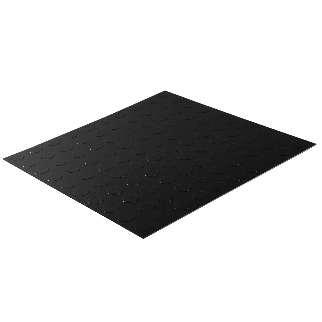 ISL チェッカープレートタイル PVC製縞鋼板 ドット/ブラック 45.7×45.7cm 3mm厚